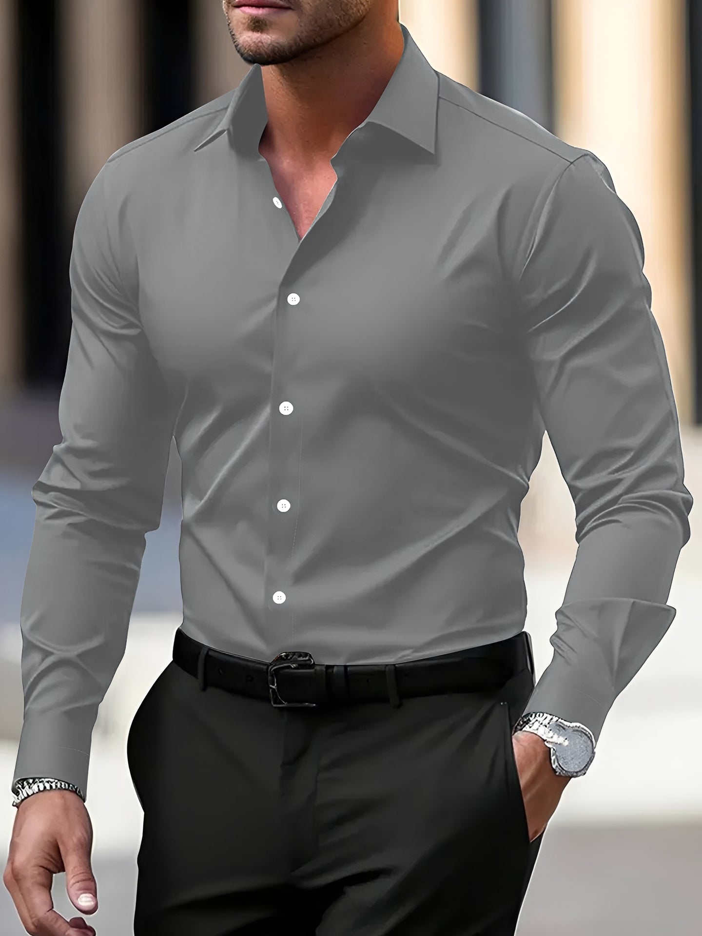 Jeremy – Men's long-sleeve shirt – perfect for both casual and formal occasions