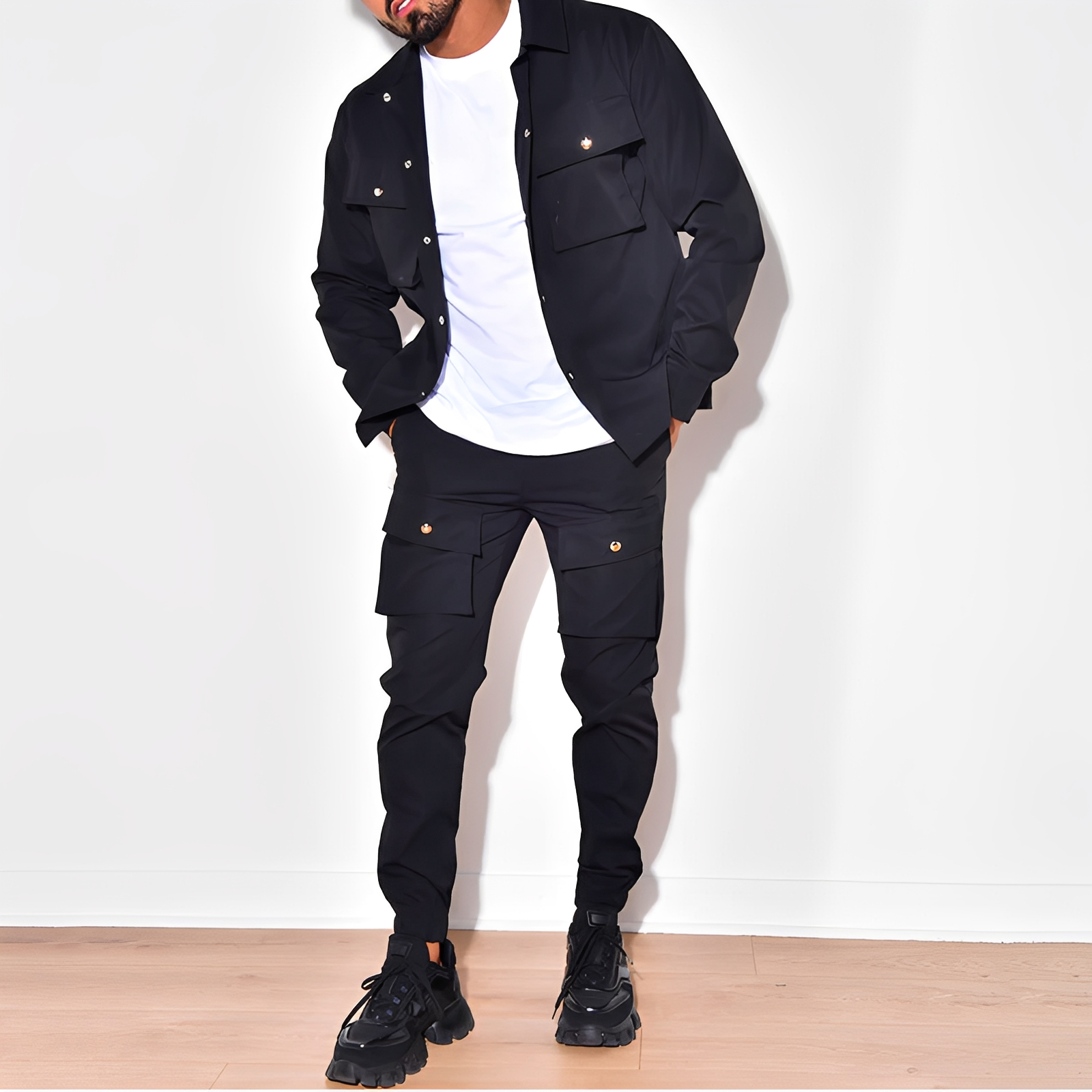 Arjay - Men's stylish cargo two-piece outfit