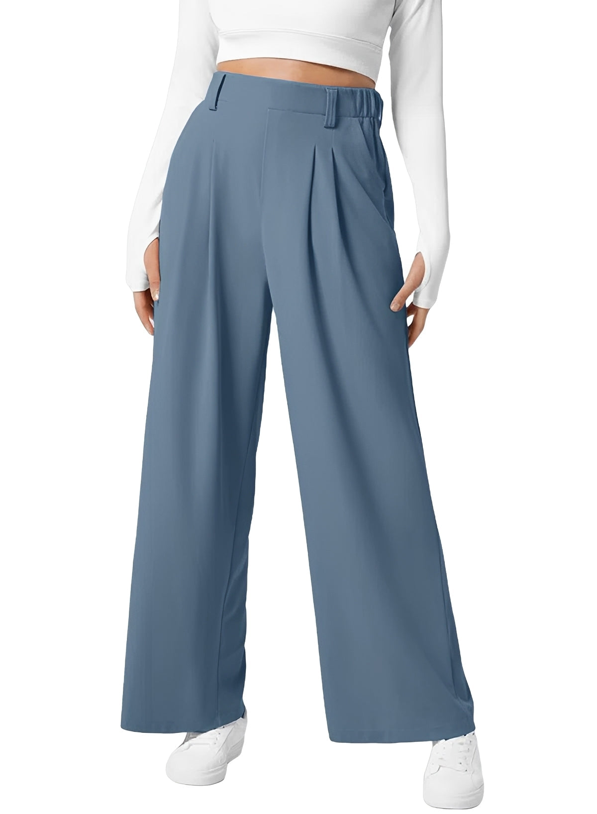 Kyla - Stretch High-Waist Wide-Leg Pants