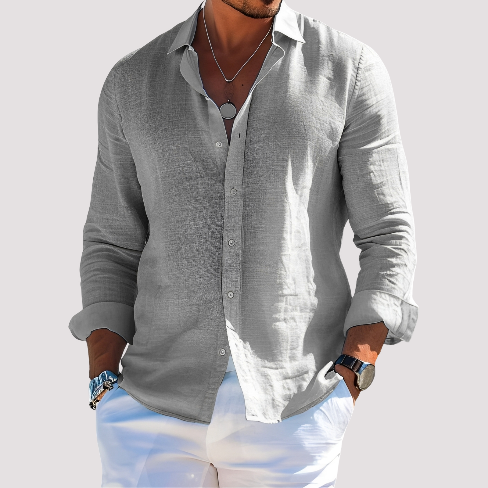Dale – Men's long-sleeve shirt – Relaxed and casual
