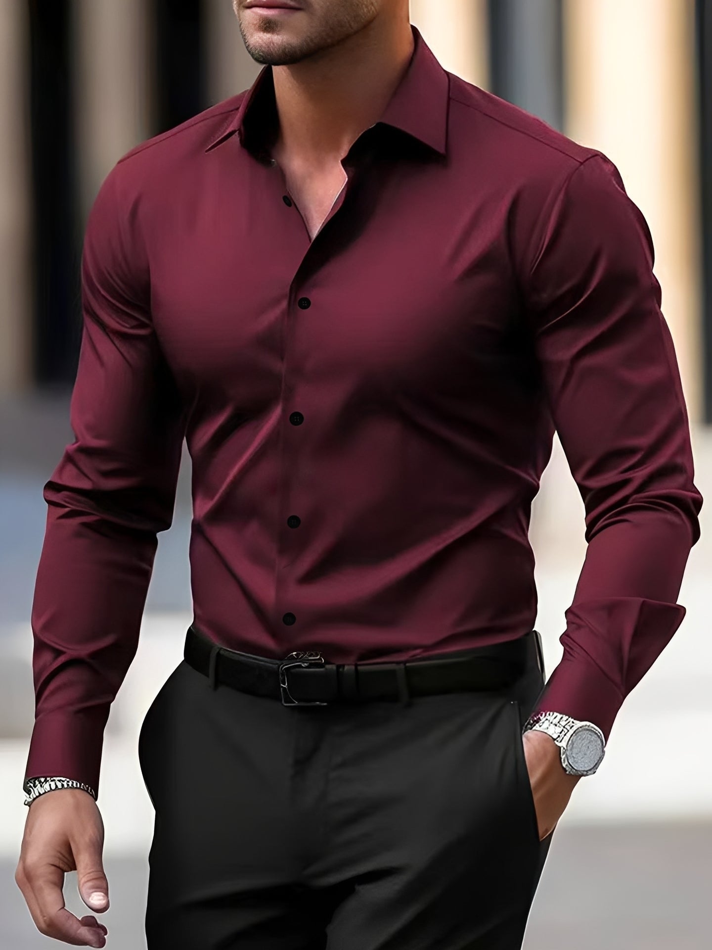 Jeremy – Men's long-sleeve shirt – perfect for both casual and formal occasions
