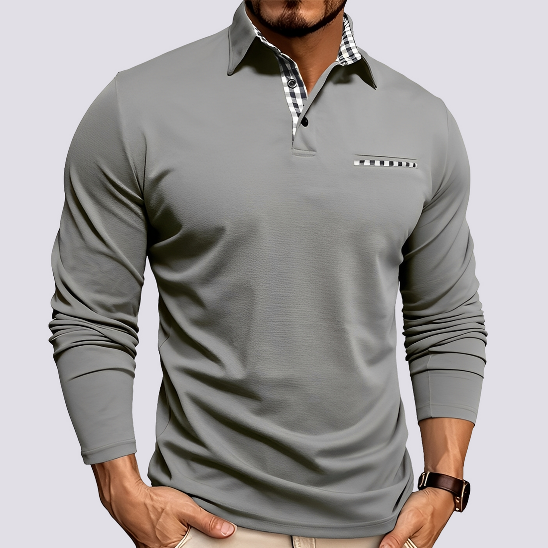 Mark – Men's polo shirt – Relaxed long-sleeve shirt