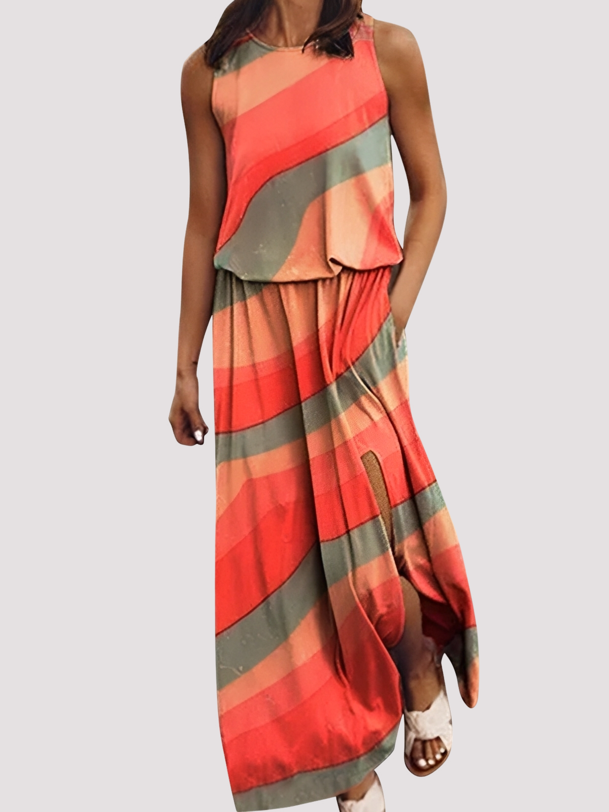 Halle - Chic sleeveless women's long dress