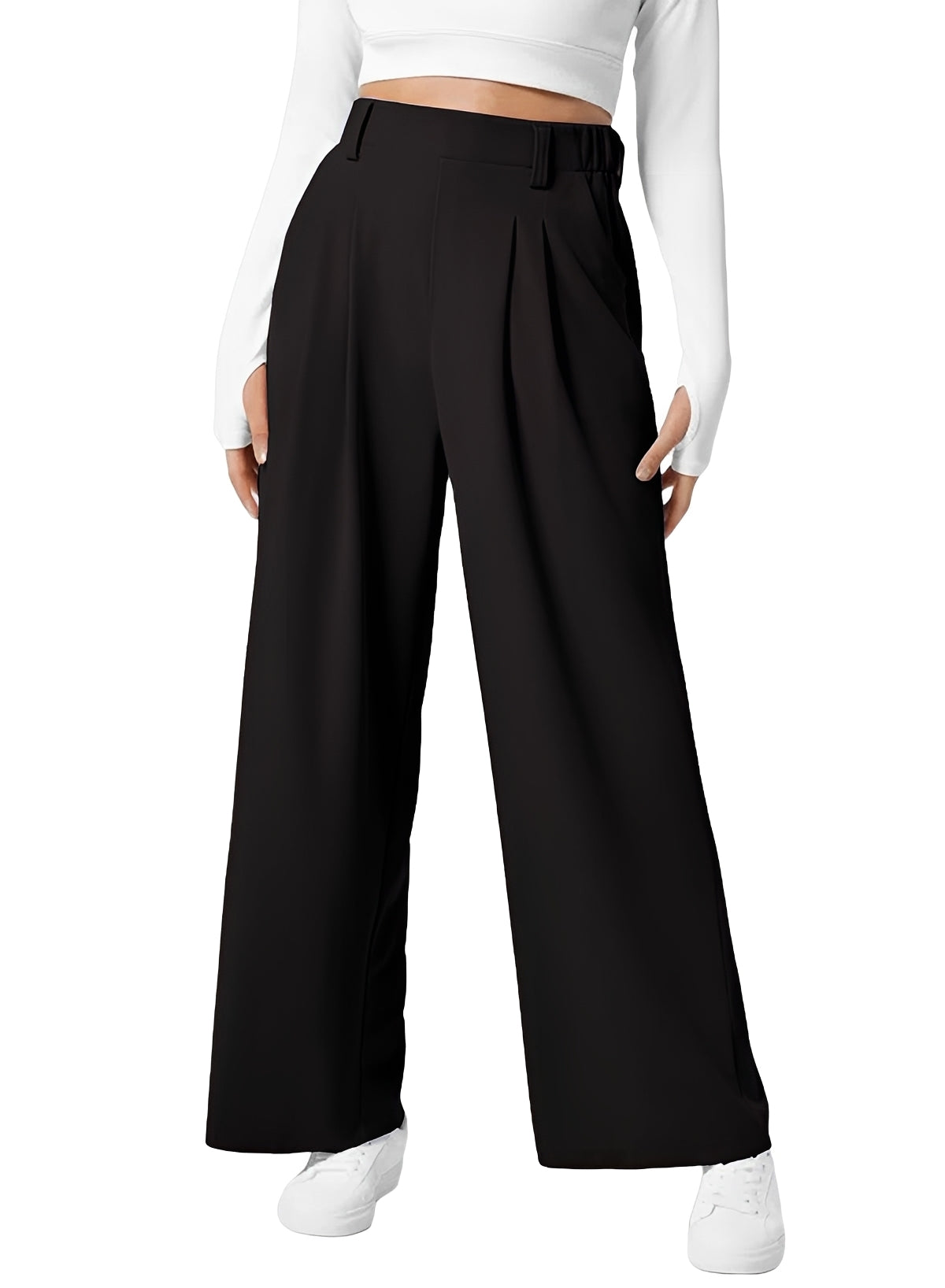 Kyla - Stretch High-Waist Wide-Leg Pants