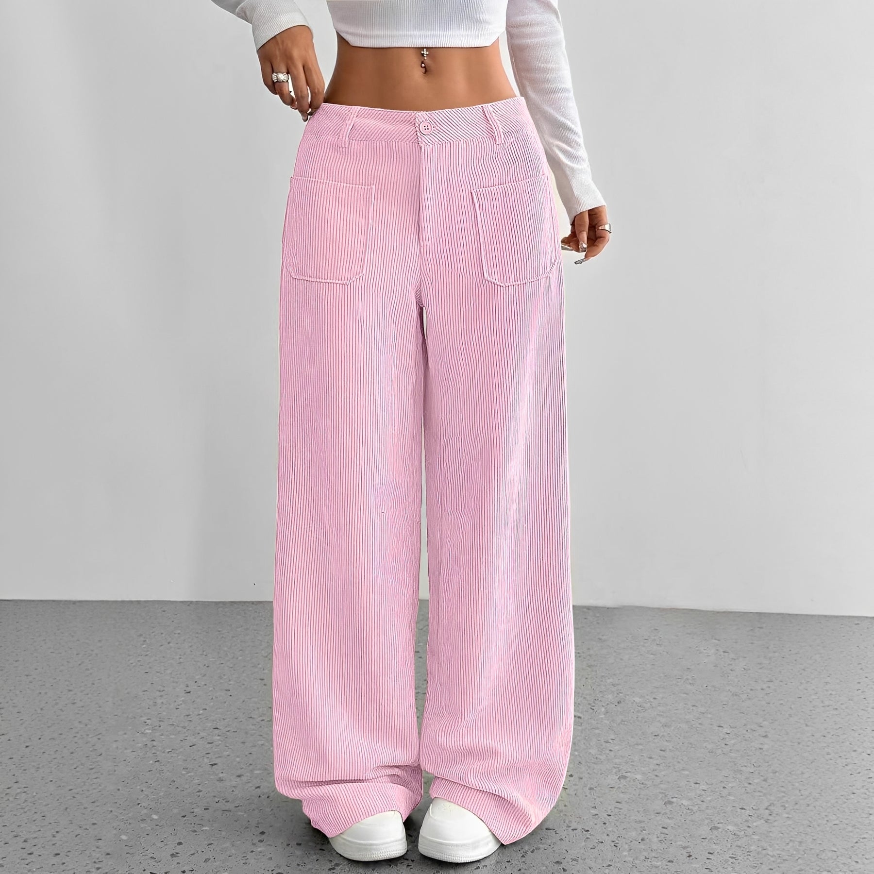 Isabelle - High-waisted Corduroy Pants