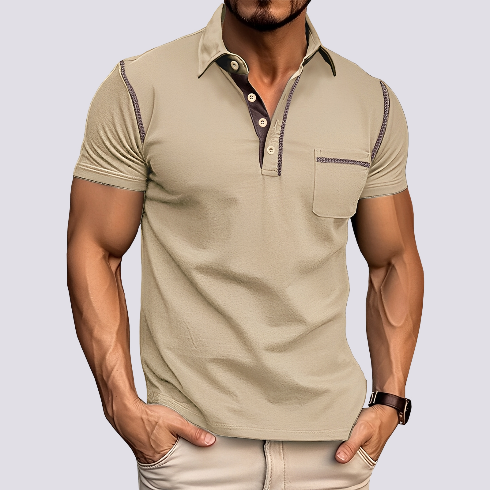 Stefan - Men's trendy, airy polo shirt
