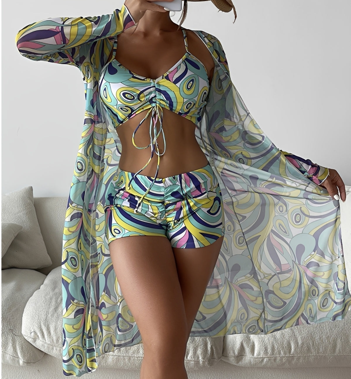 Nancy - Three-Piece Swimsuit Set