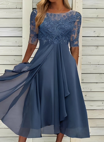 Lena – Women's Midi Dress – Stylish and Comfortable