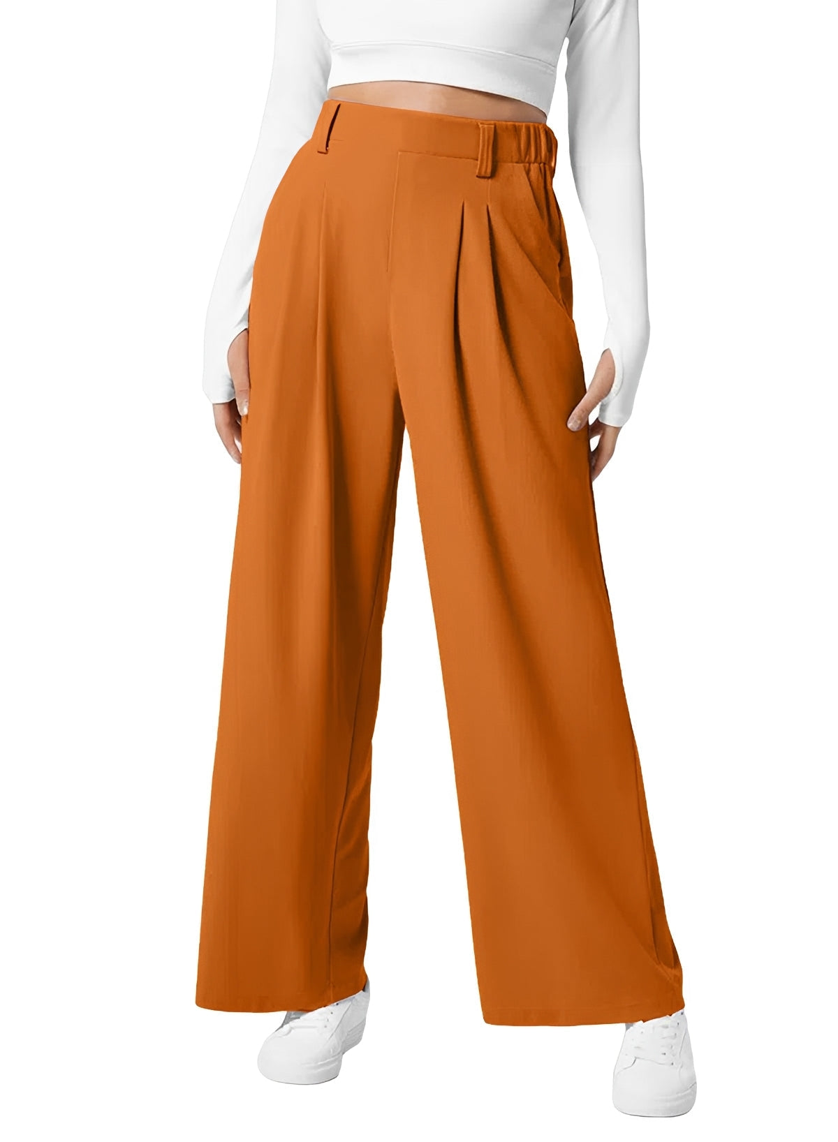Kyla - Stretch High-Waist Wide-Leg Pants