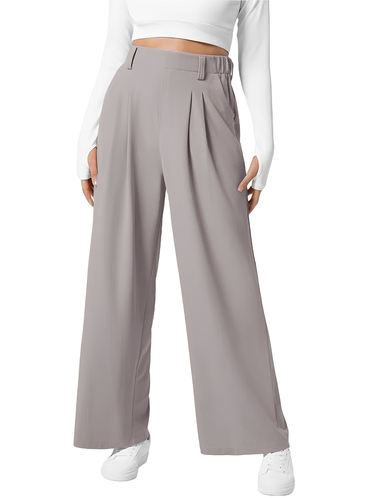 Kyla - Stretch High-Waist Wide-Leg Pants