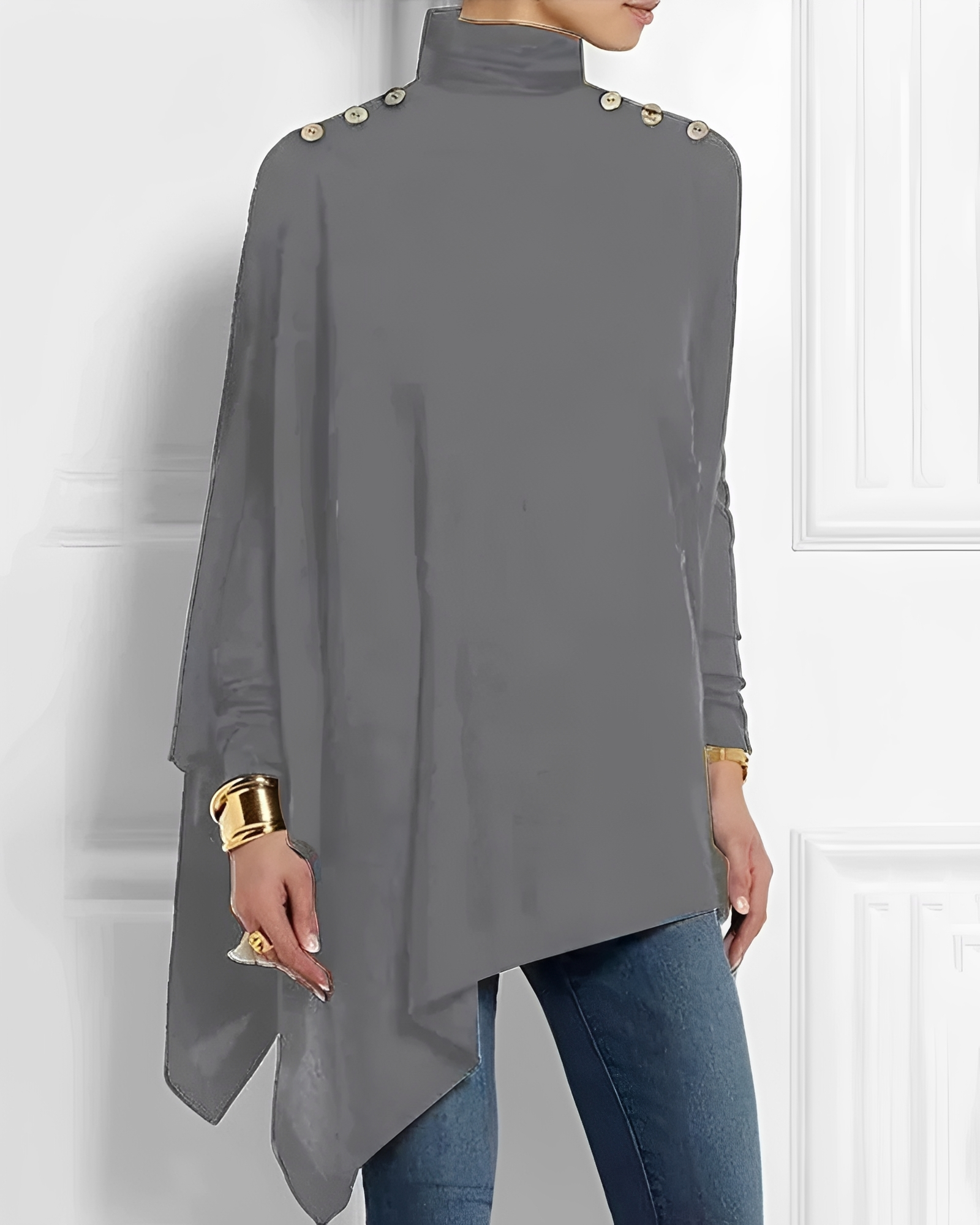 Rhoslyn - Fashionable High-Neck Top