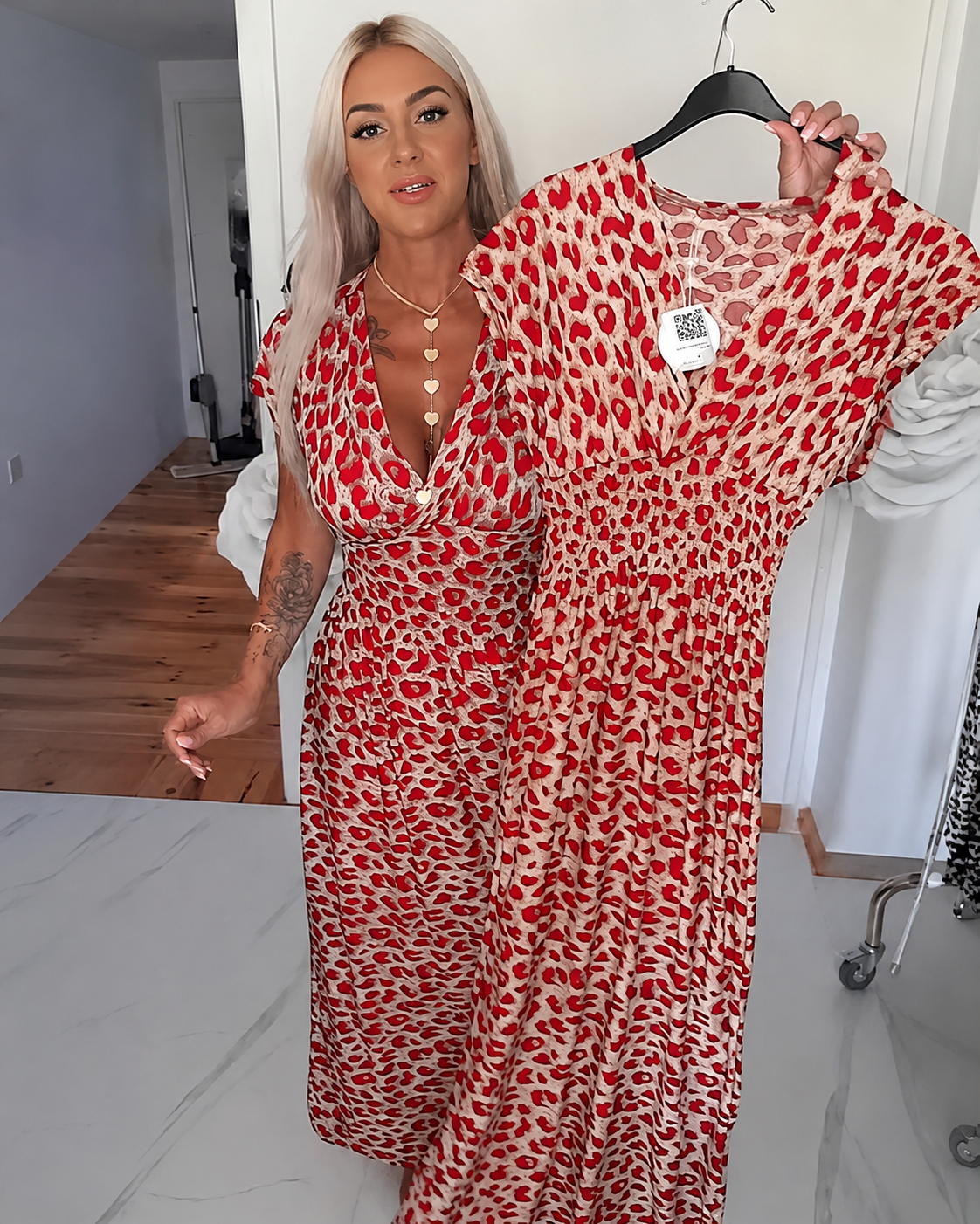 Dyshelle - Fashionable V-Neck Bohemian Dress