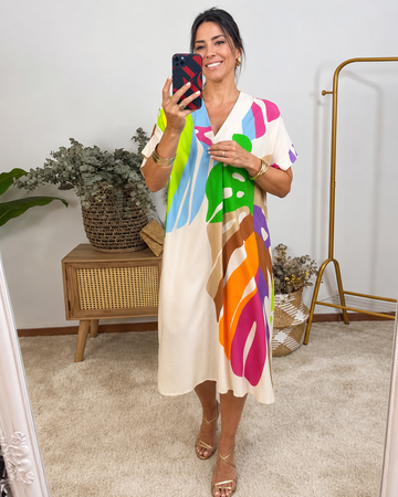 Curlene - Trendy Relaxed Midi Dress