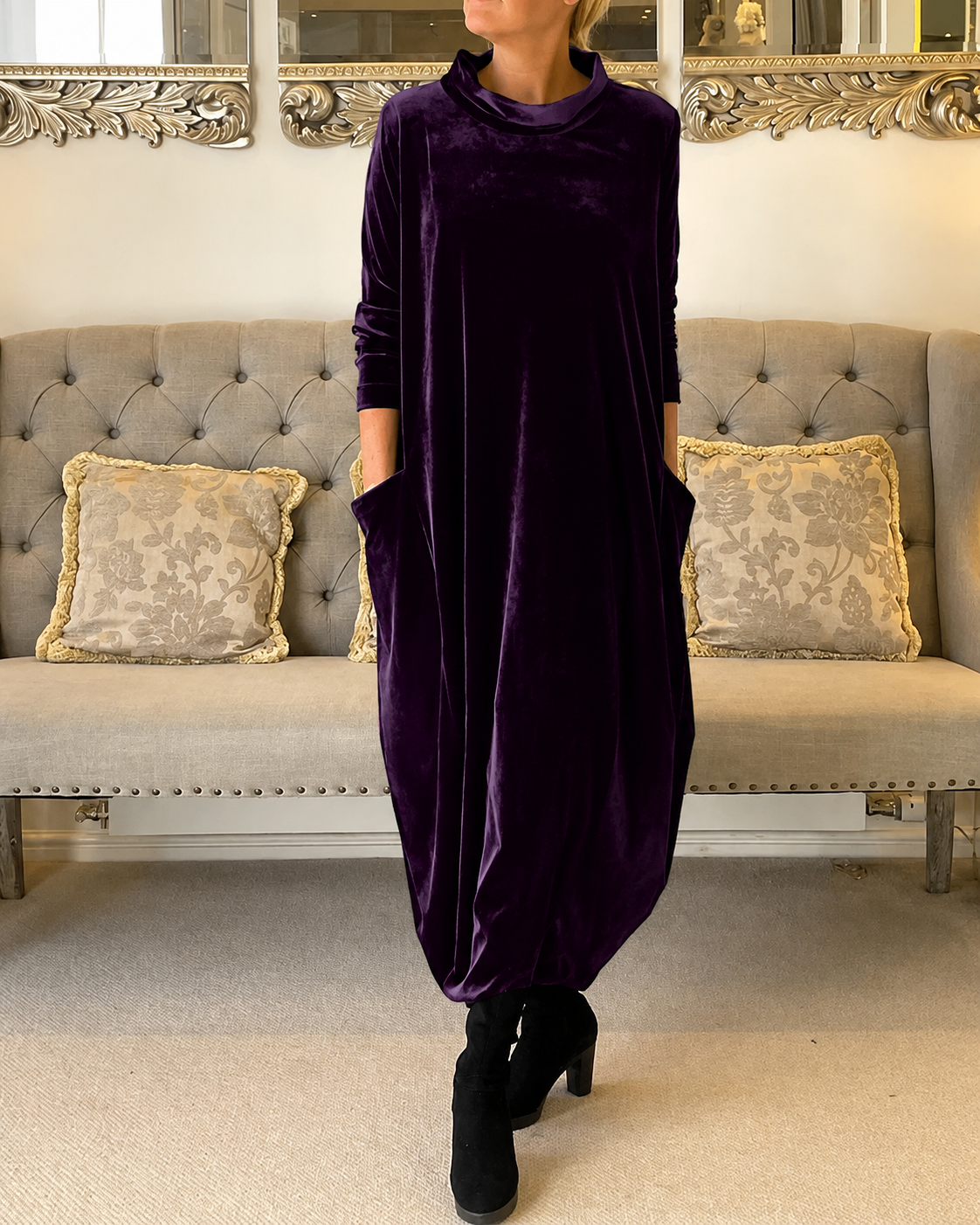 Zalinia - Chic Round Neck Dress
