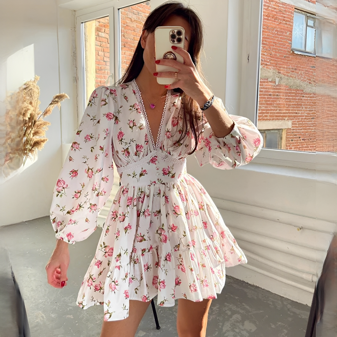 Jessamin - Stylish summer dress with floral designs for women