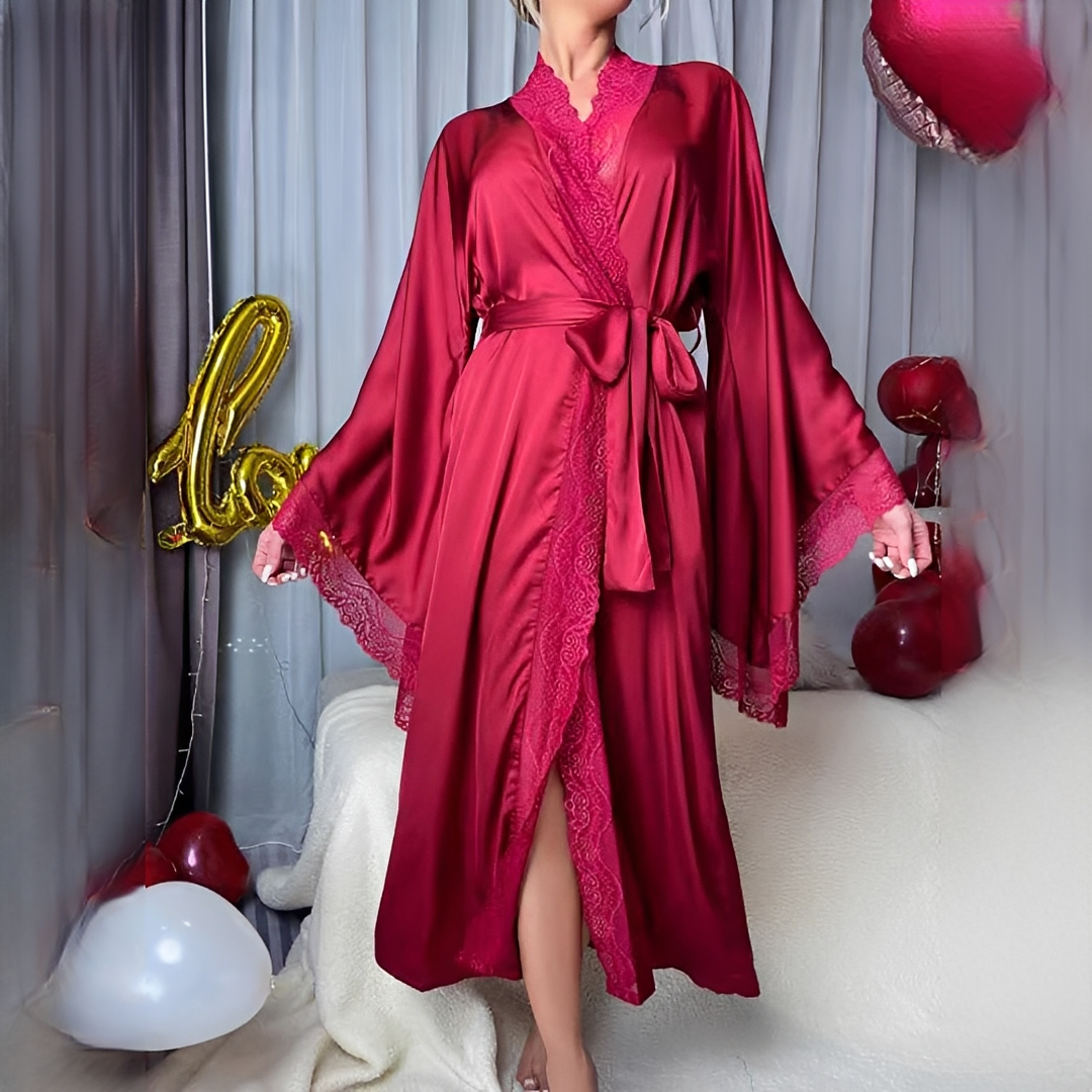 Joannah - Long lace robe for women
