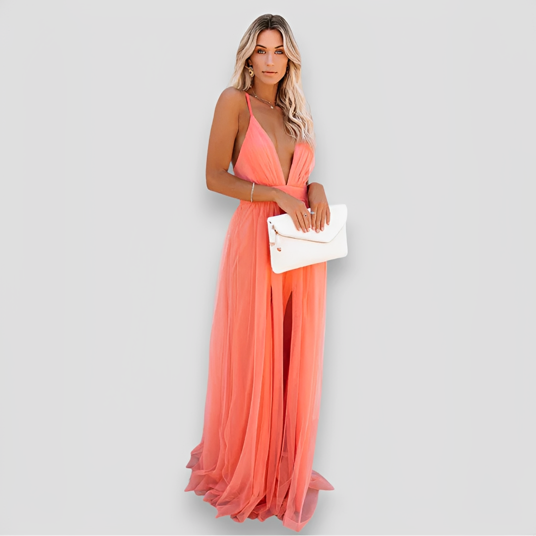 Lidia - Stylish V-Neck Maxi Dress