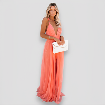 Lidia - Stylish V-Neck Maxi Dress