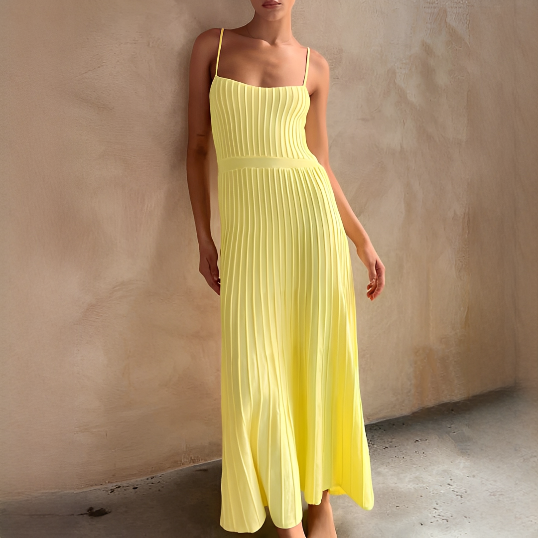 Pheobie - Stylish Pleated Midi Dress