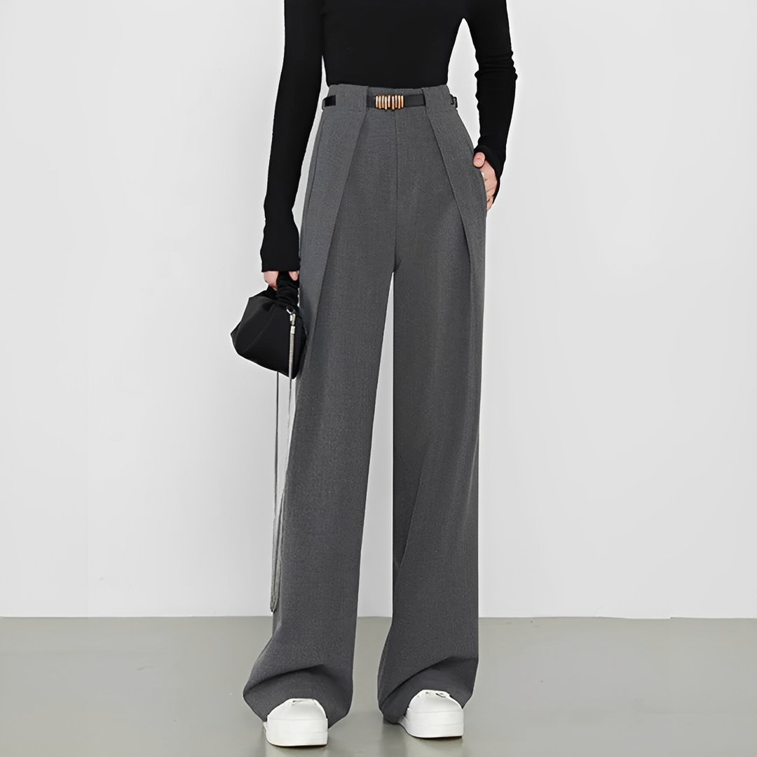 Hasmin - Basic pockets straight trousers