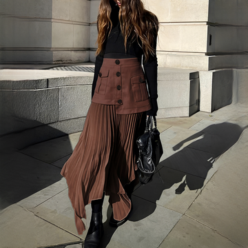 Yoselin - Asymmetrical Folded Skirt
