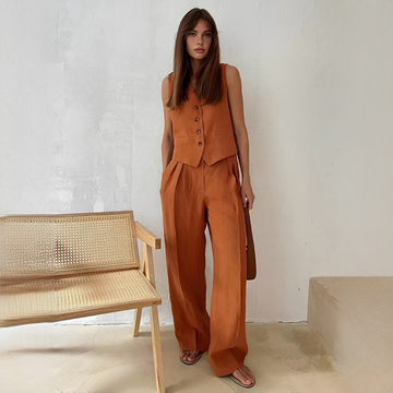 Eunise - Elegant Top and Pants Set