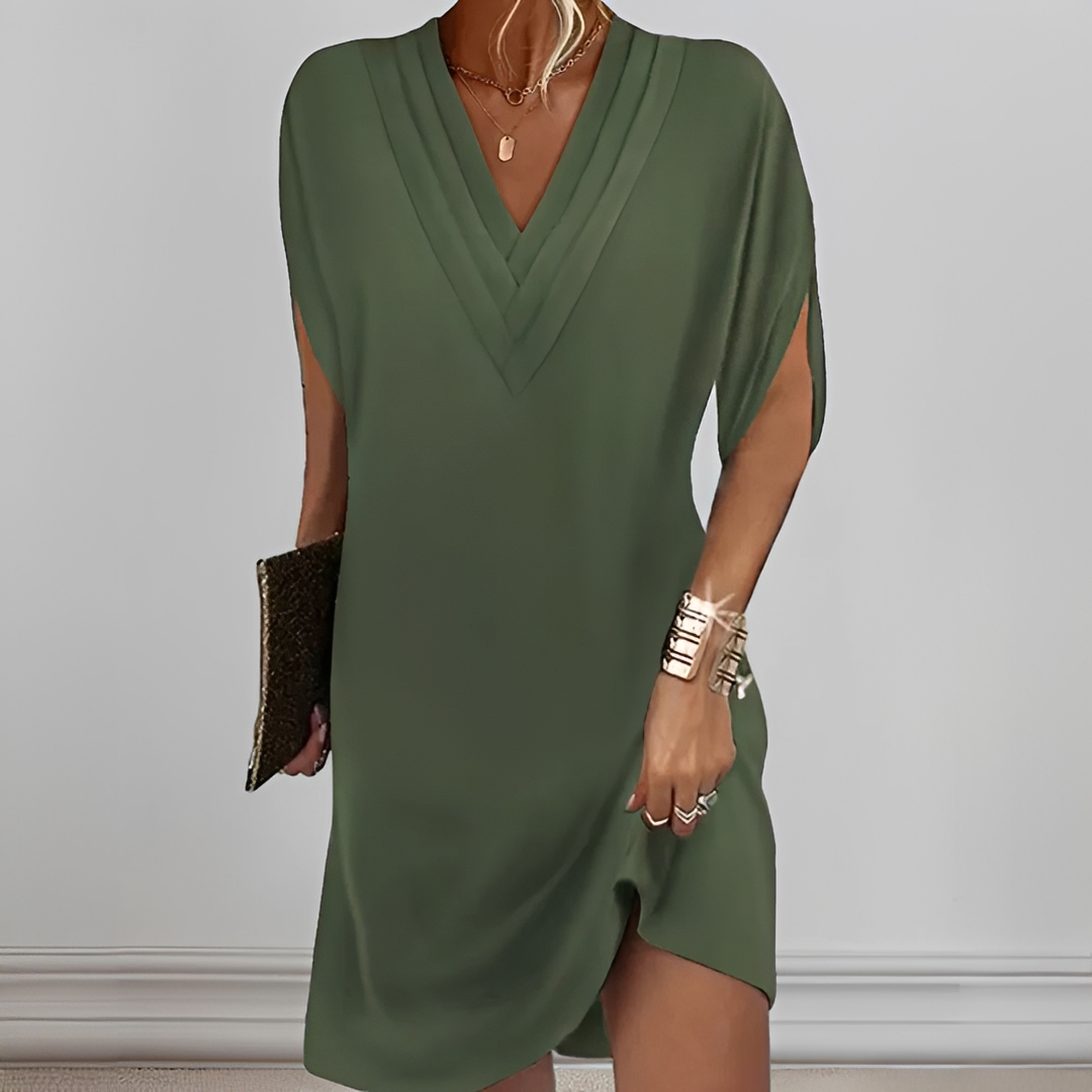 Jazlynn - Dress with Pleats and Broad Sleeves