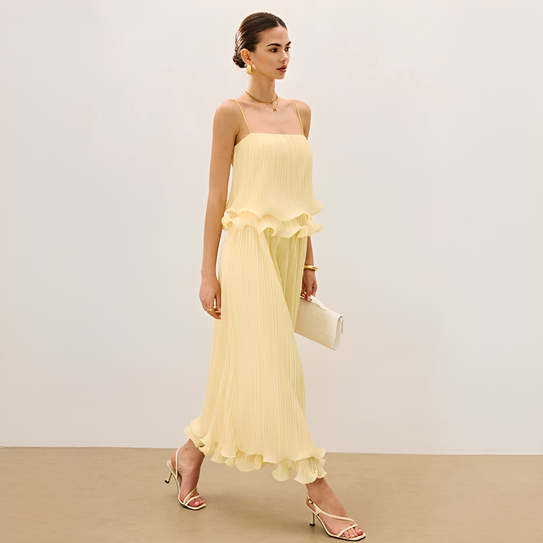 Daphne - Stylish Pleated Skirt Set