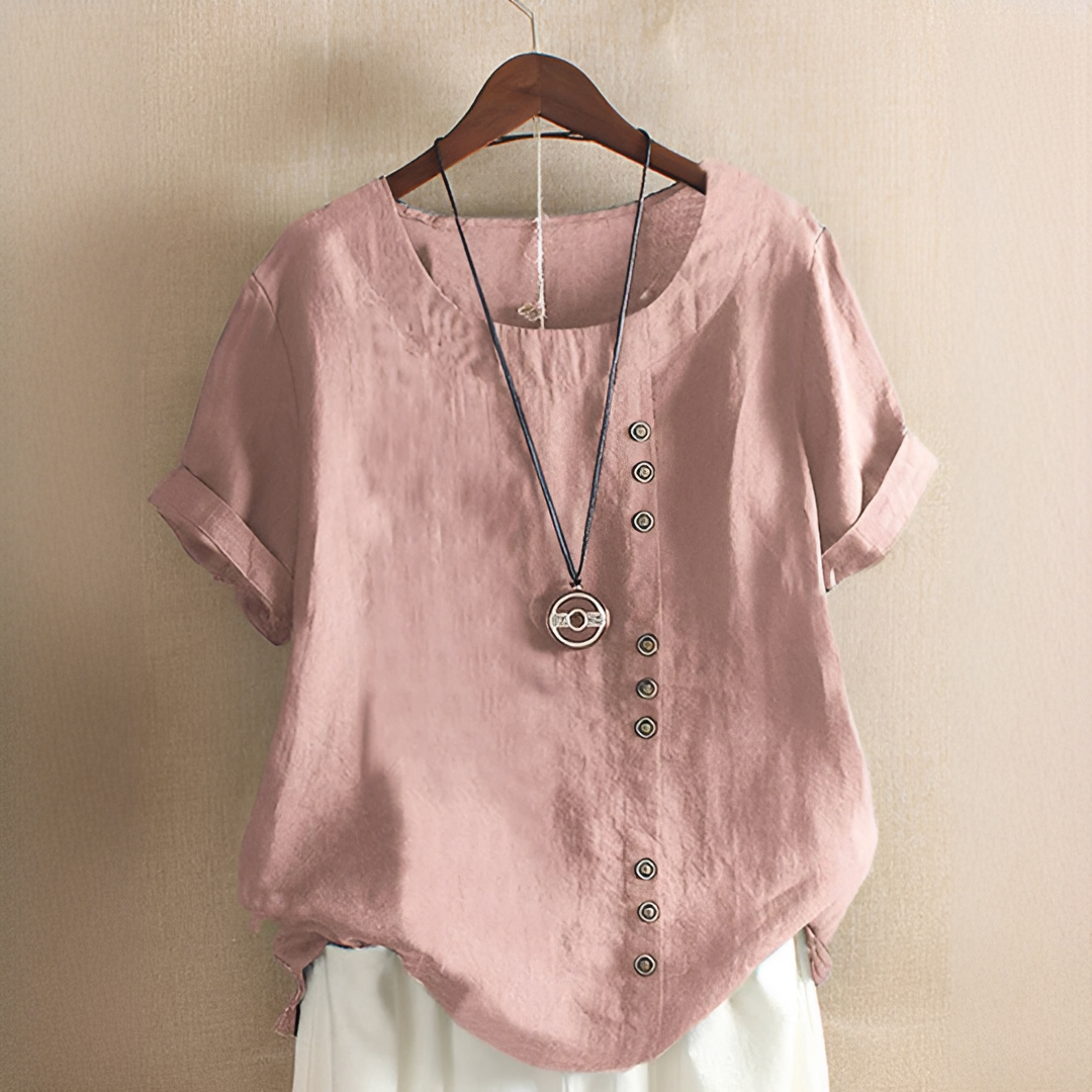 Noelle - Fashionable Button Loose-Fit Blouse