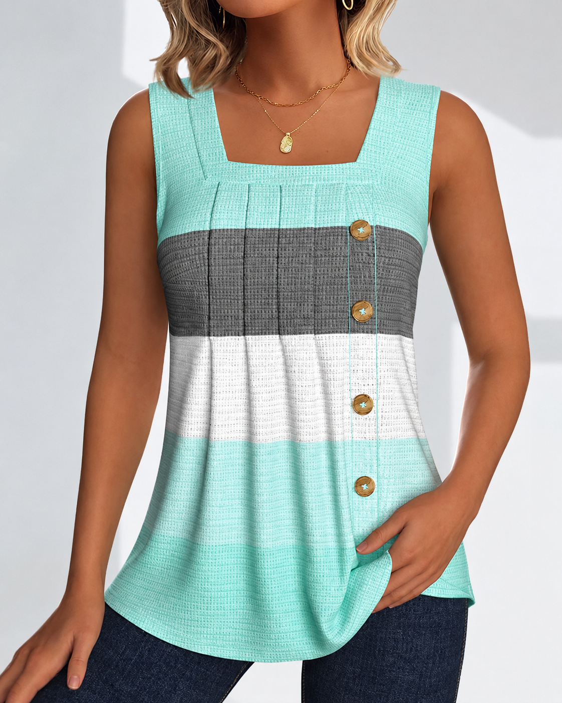 Panbela - Tops with Stripes and Pleats