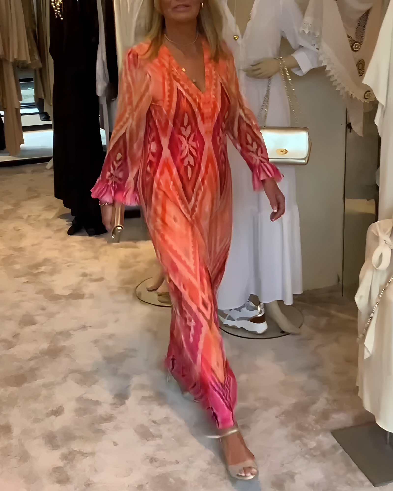 Glynnis - Chic Long Sleeve Maxi Dress