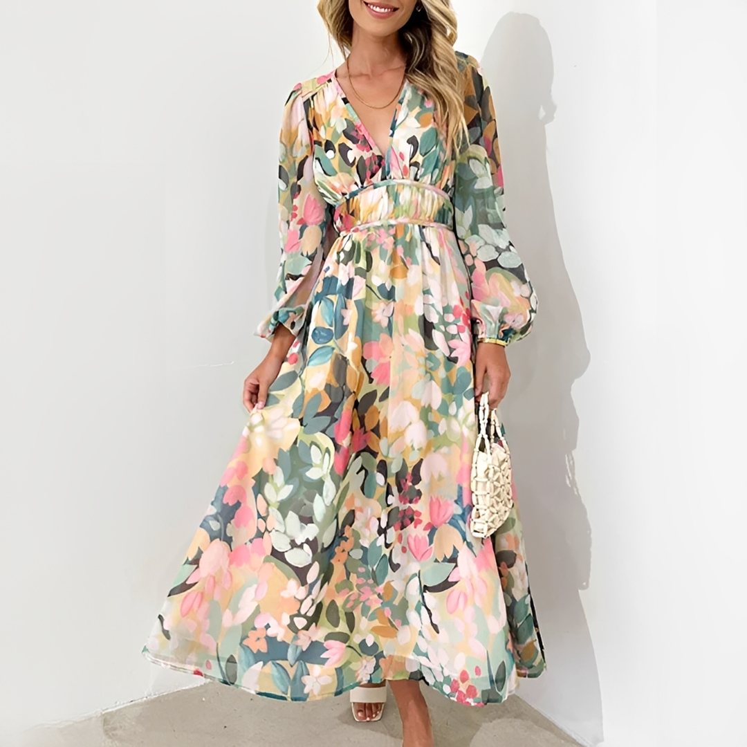 Kiara - Elegant Flowing Dress with Long Sleeves