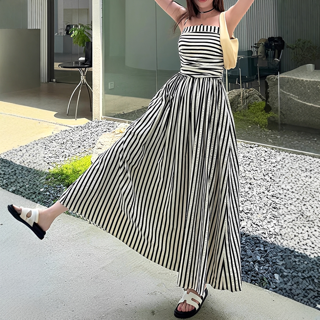 Cindy - Elegant Striped Maxi Dress