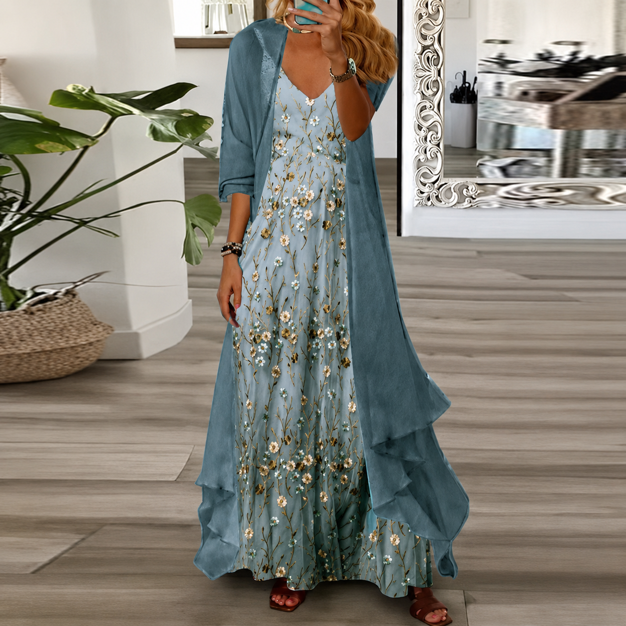 Derivia - Trendy Two-Piece Maxi Dress