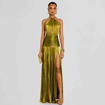 Naira - Elegant Dress with Pleats and Slit
