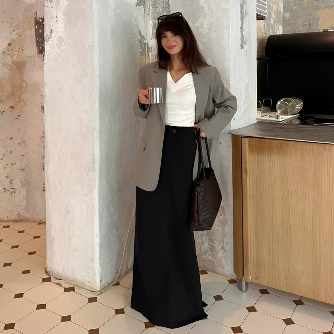 Noelle - Basic Buttoned Maxi Skirt