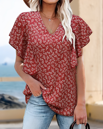 Eleri - Elegant V-Neck Top