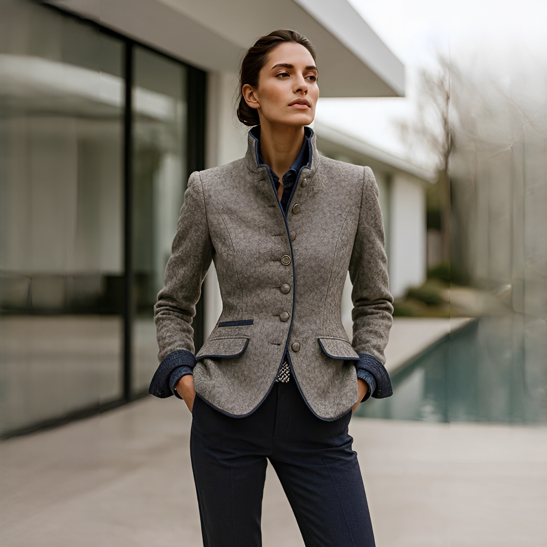 Valerie - Elegant High Neck Cardigan