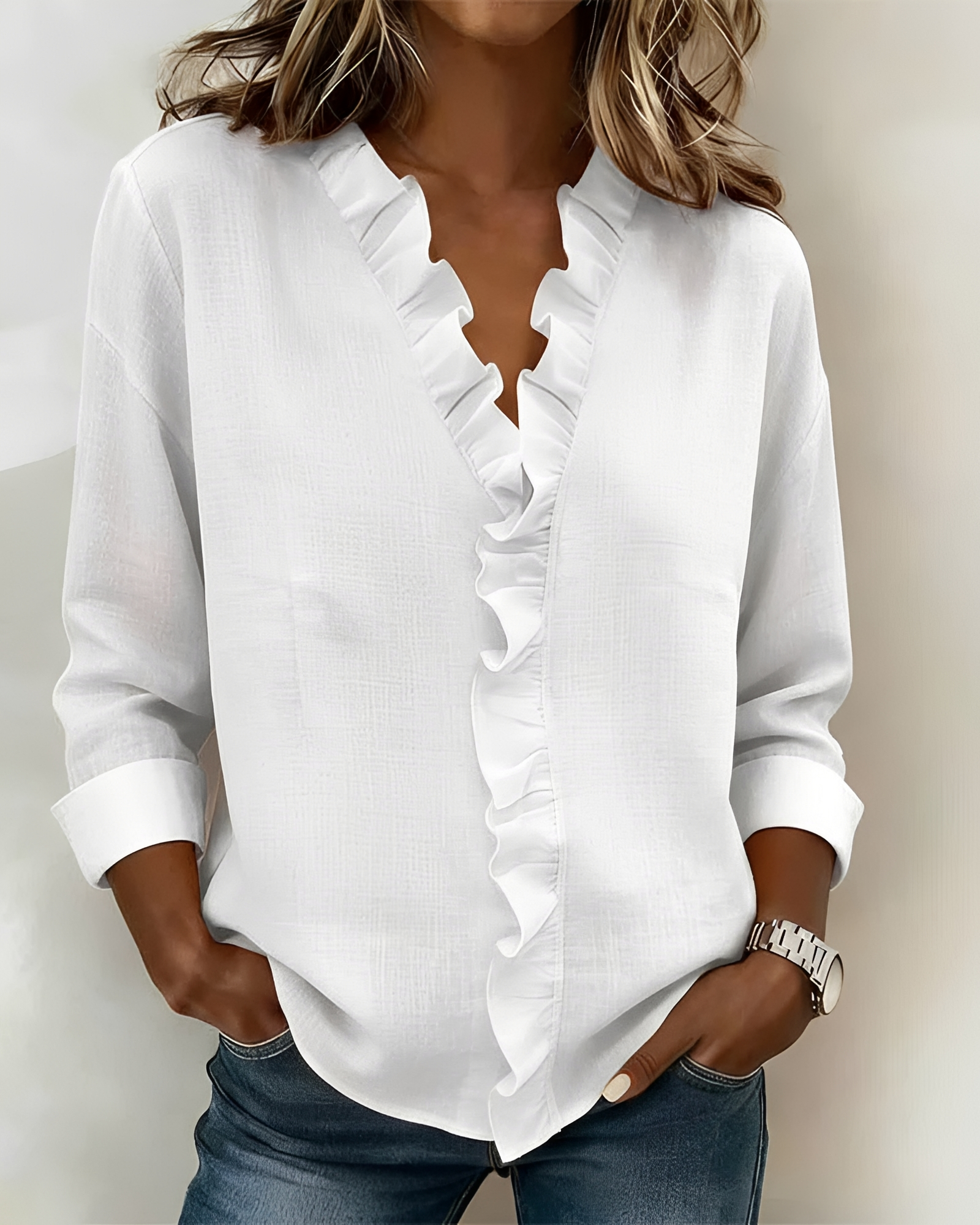 Marjorie - Fashionable Long Sleeve Blouse