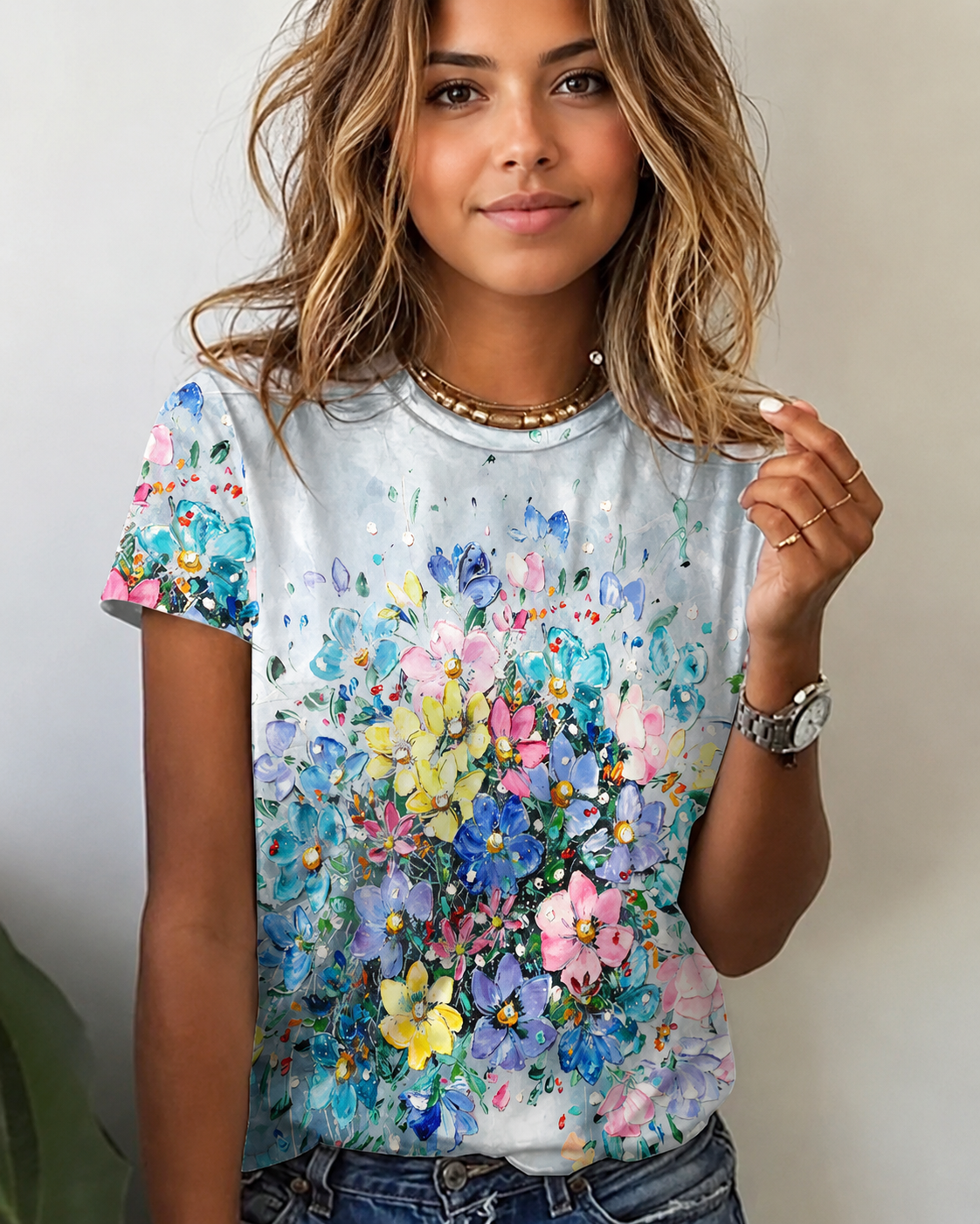 Rajanece - Stylish Round Neck Tee