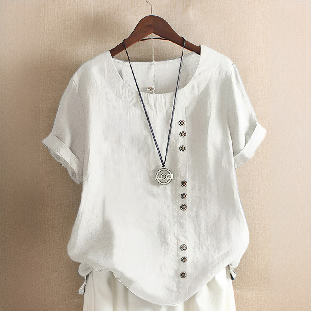 Noelle - Fashionable Button Loose-Fit Blouse