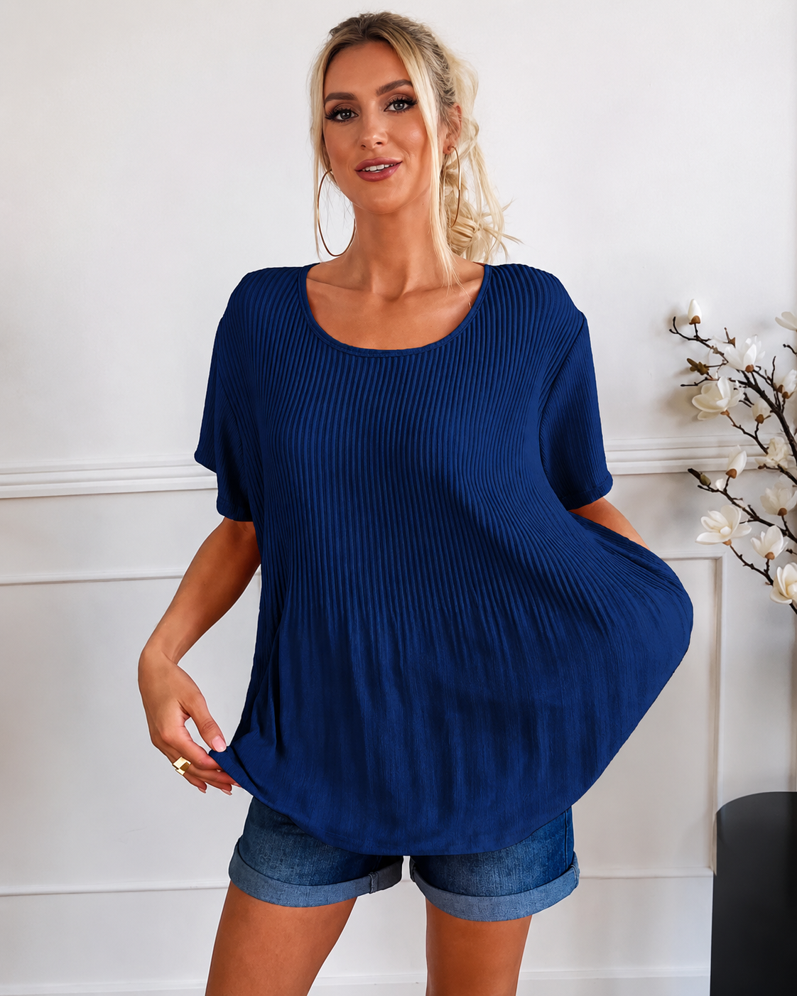 Rainelda - Chic Pleated Blouse