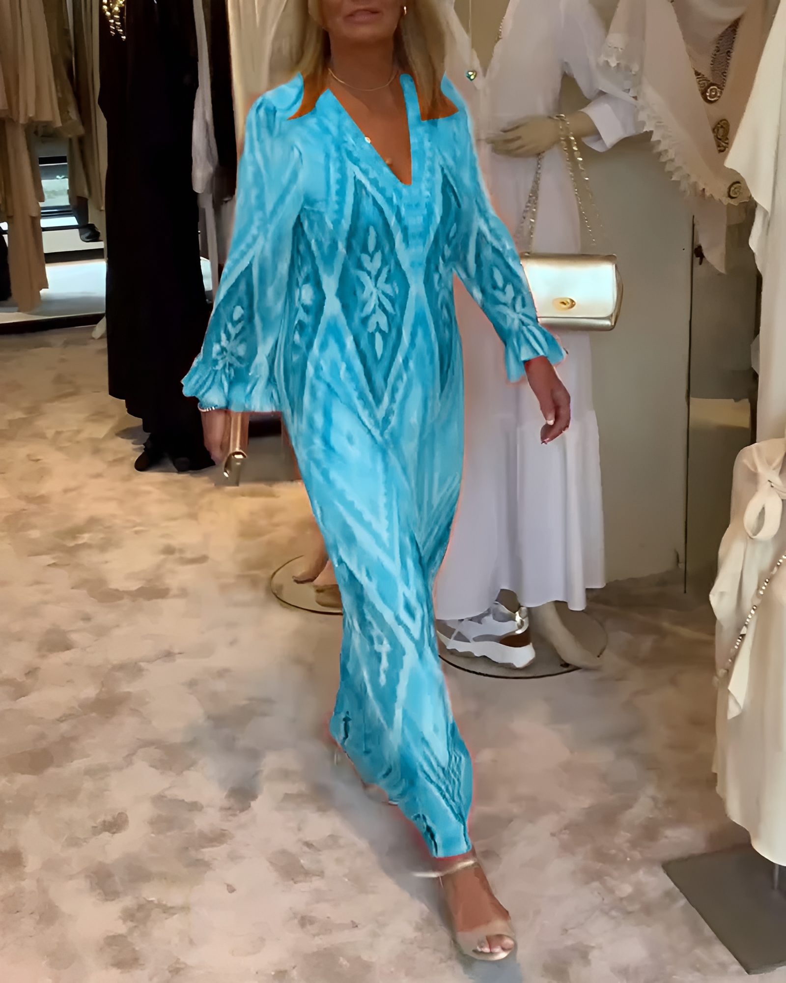 Glynnis - Chic Long Sleeve Maxi Dress