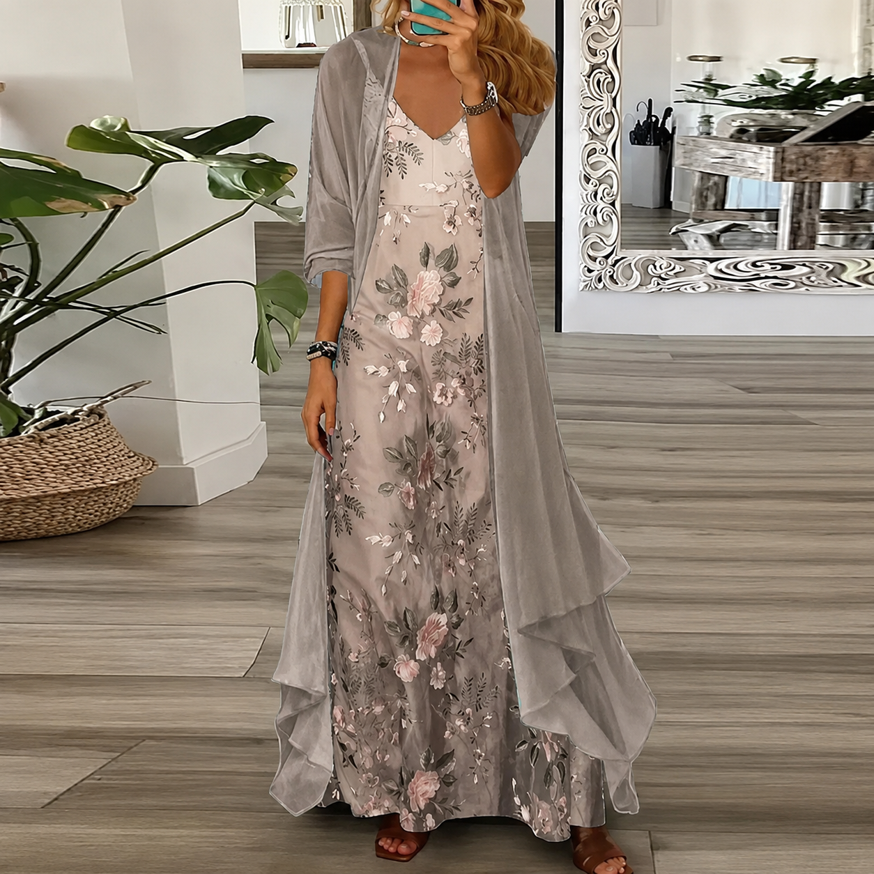 Derivia - Trendy Two-Piece Maxi Dress