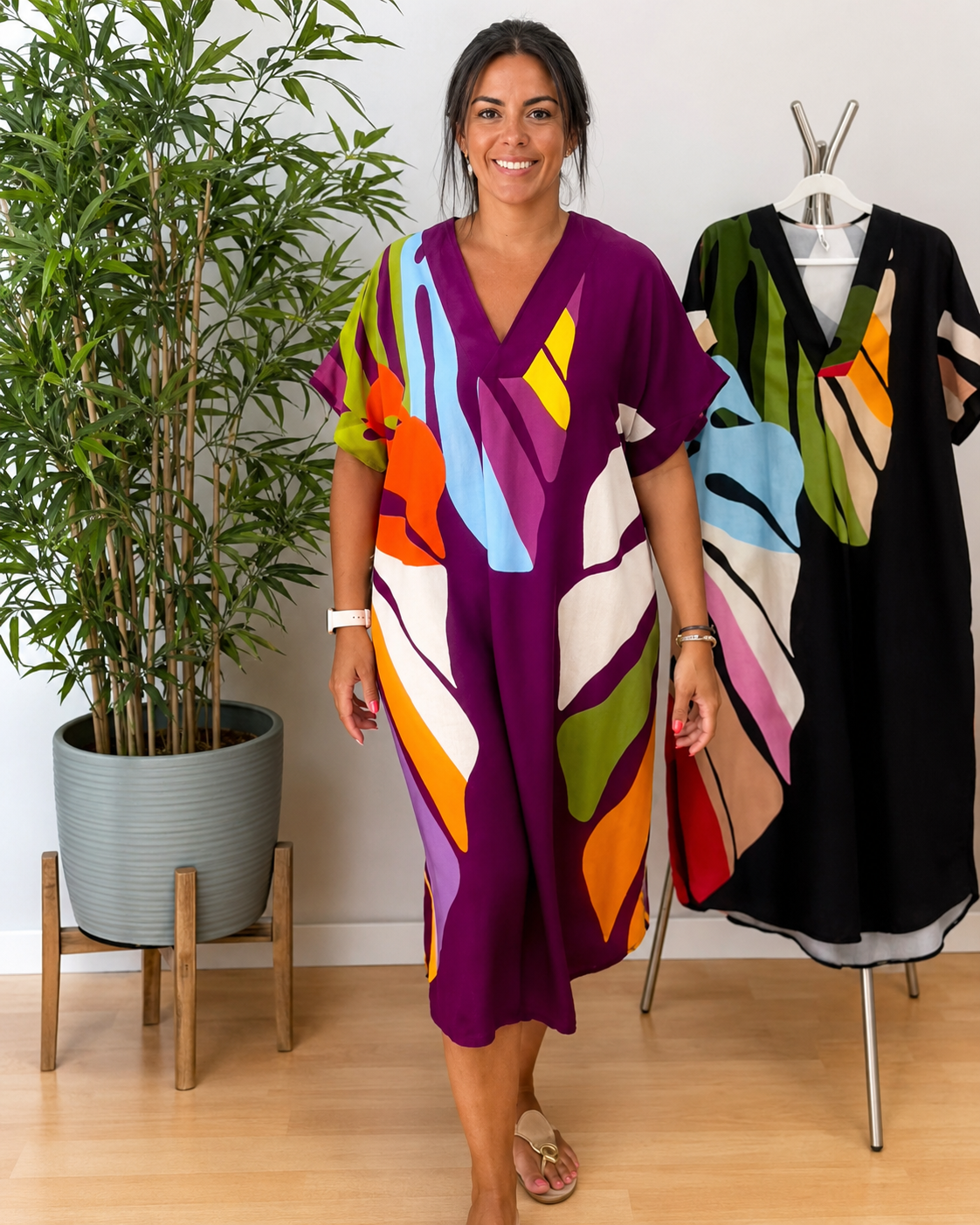 Curlene - Trendy Relaxed Midi Dress
