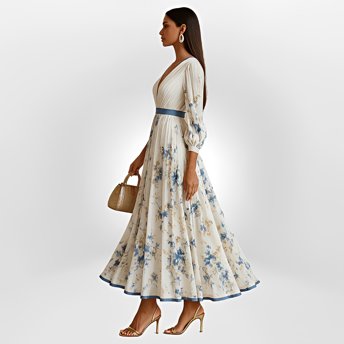 Klarise - Stylish Cross V-Neck Dress