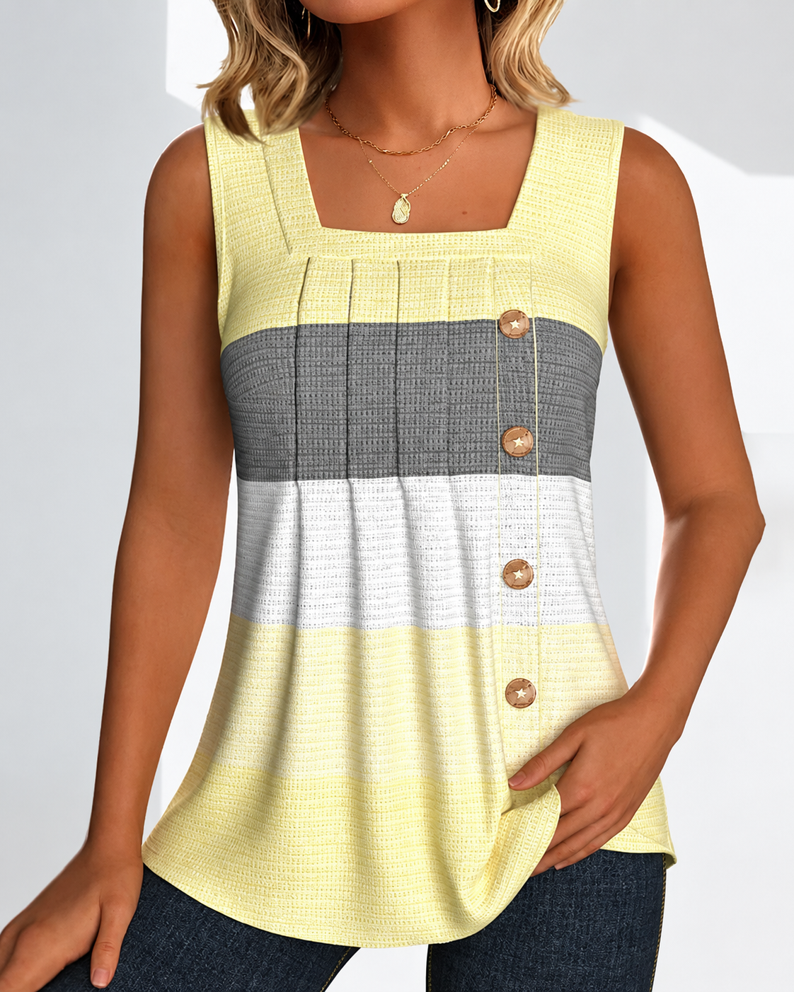 Panbela - Tops with Stripes and Pleats