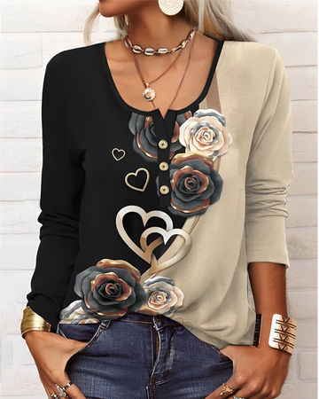Alejandra - Stylish Partial Button Top