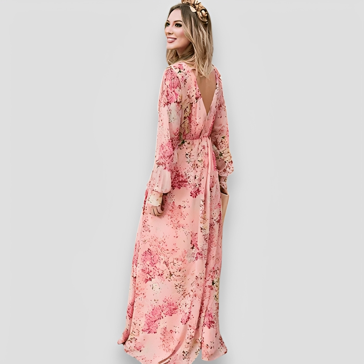 Elanisse - Stylish V-Neck Maxi Dress