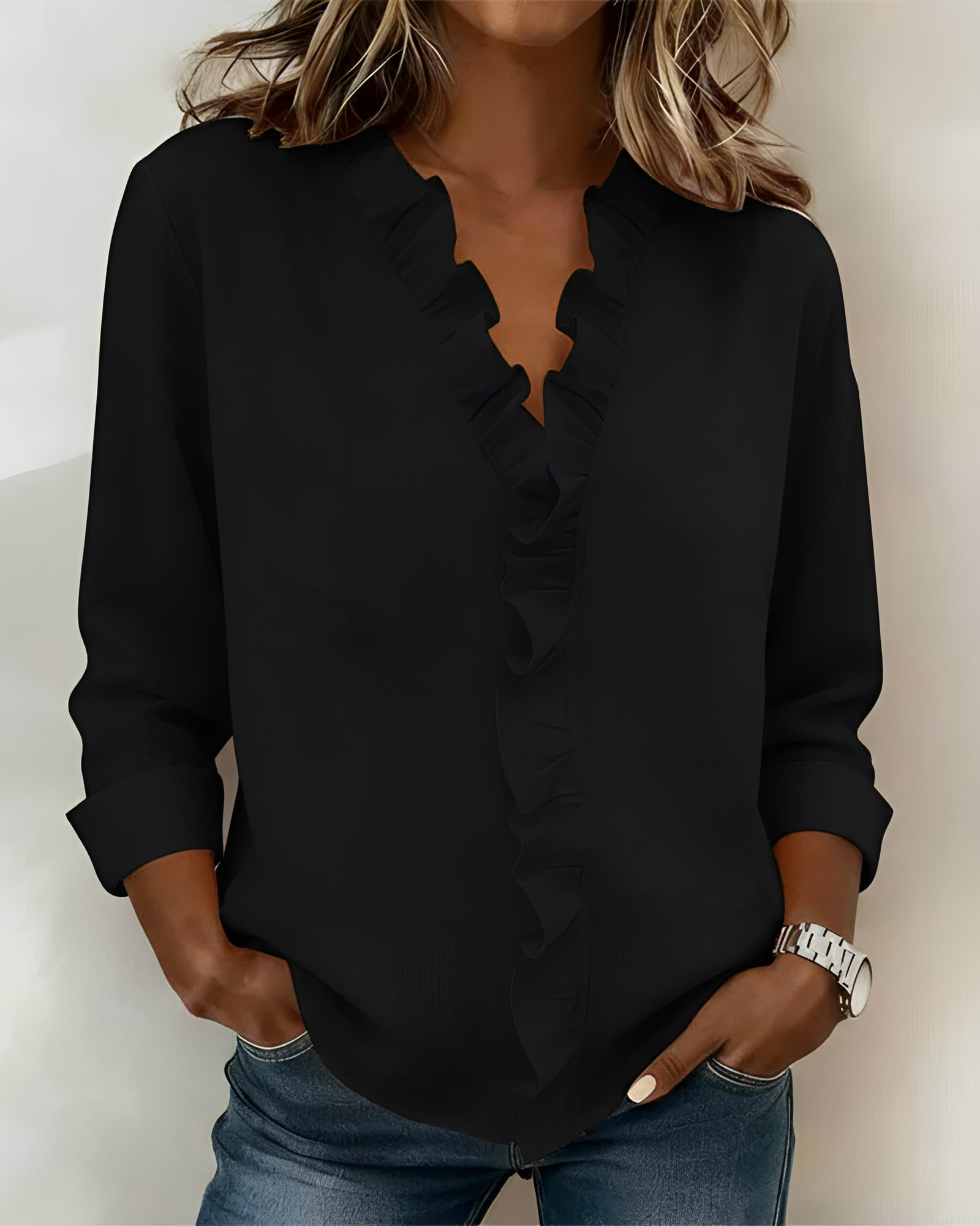 Marjorie - Fashionable Long Sleeve Blouse